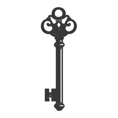 flat key with engraving style black color only