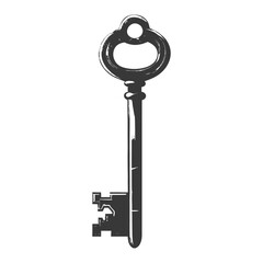 flat key with engraving style black color only