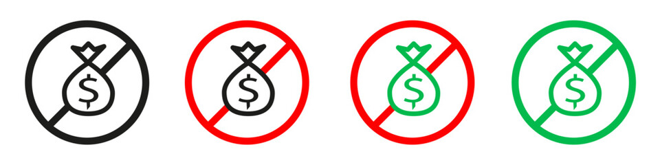 No money icon mark in filled style