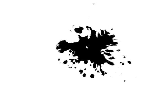 animated video of splashes of black ink liquid