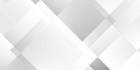 Abstract white and grey background with diamond and square triangle shapes layered in modern abstract pattern design, White color technology concept geometric line vector background.	

