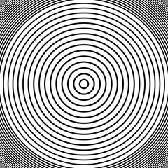 Concentric Circle Lines Pattern. Abstract Geometric Textured Black and White Background. 