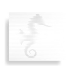 Sea Horse Lines Hologram Effect Sea Gray Vector Background