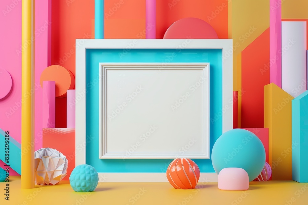 Aufkleber a window with a white frame sits in front of a building
