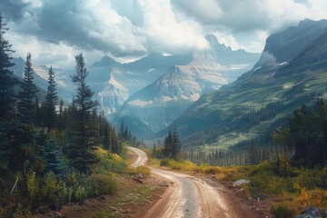 Fototapeta premium Scenic view of Glacier National Park