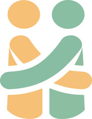 Abstract Representation of Friendship Through Colorful Embrace