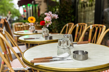 table setting in a restaurant
