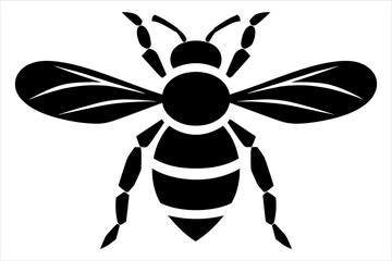 Bee Silhouette Vector Bundle Set, Honey Bee Vector Silhouette , Different Poses Bee Vector Silhouette 
