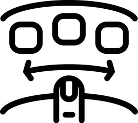 Black and white vector illustration of a confused emoticon with a furrowed brow and frowning mouth