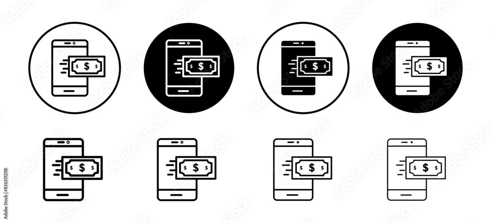 Poster mobile payment icon vector set collection for web