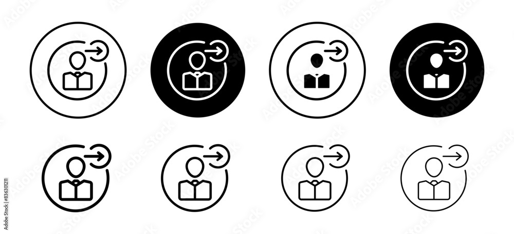 Aufkleber login icon vector set collection for web
