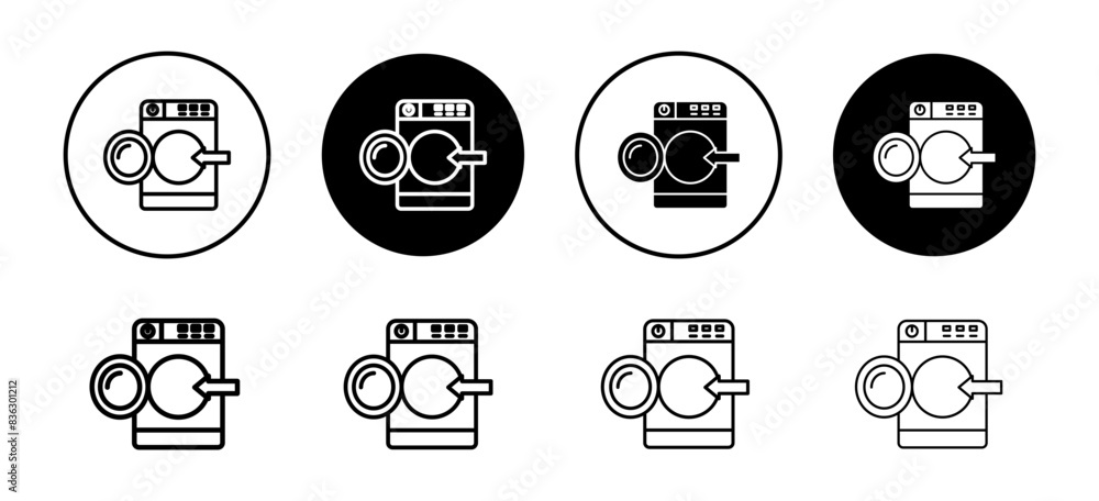 Poster loading laundry icon vector set collection for web