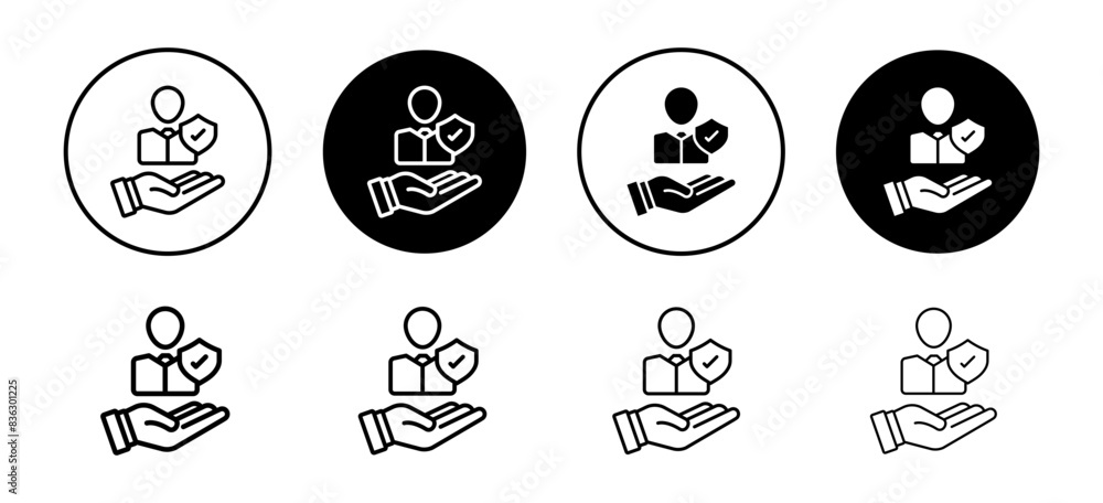 Poster user protection icon vector set collection for web