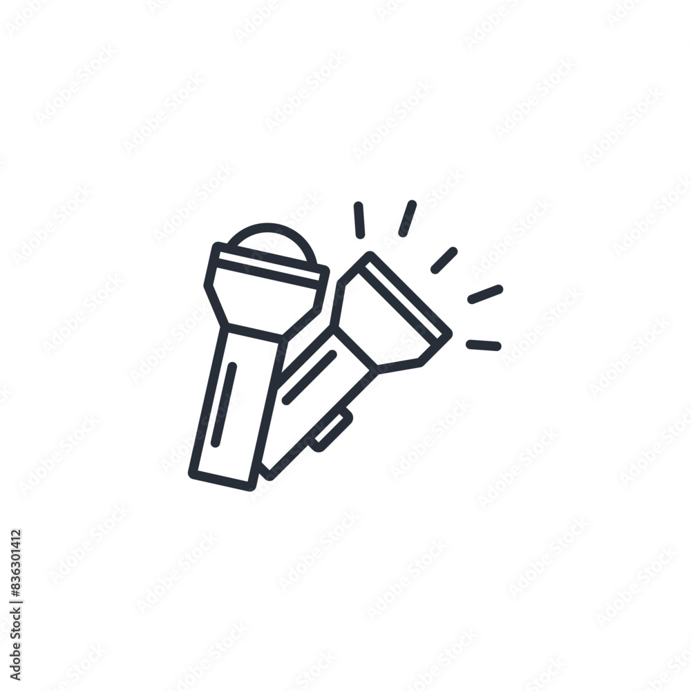 Poster flashlight icon. vector.editable stroke.linear style sign for use web design,logo.symbol illustratio