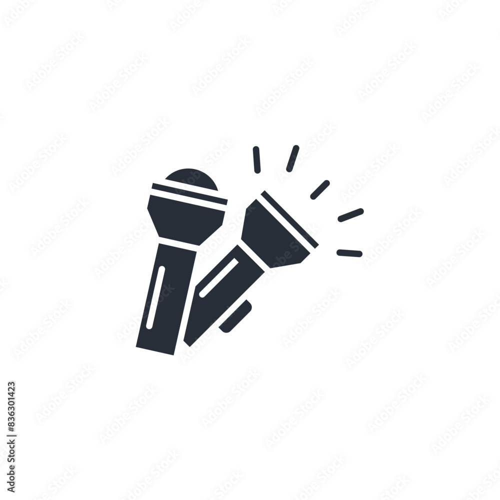 Poster flashlight icon. vector.editable stroke.linear style sign for use web design,logo.symbol illustratio