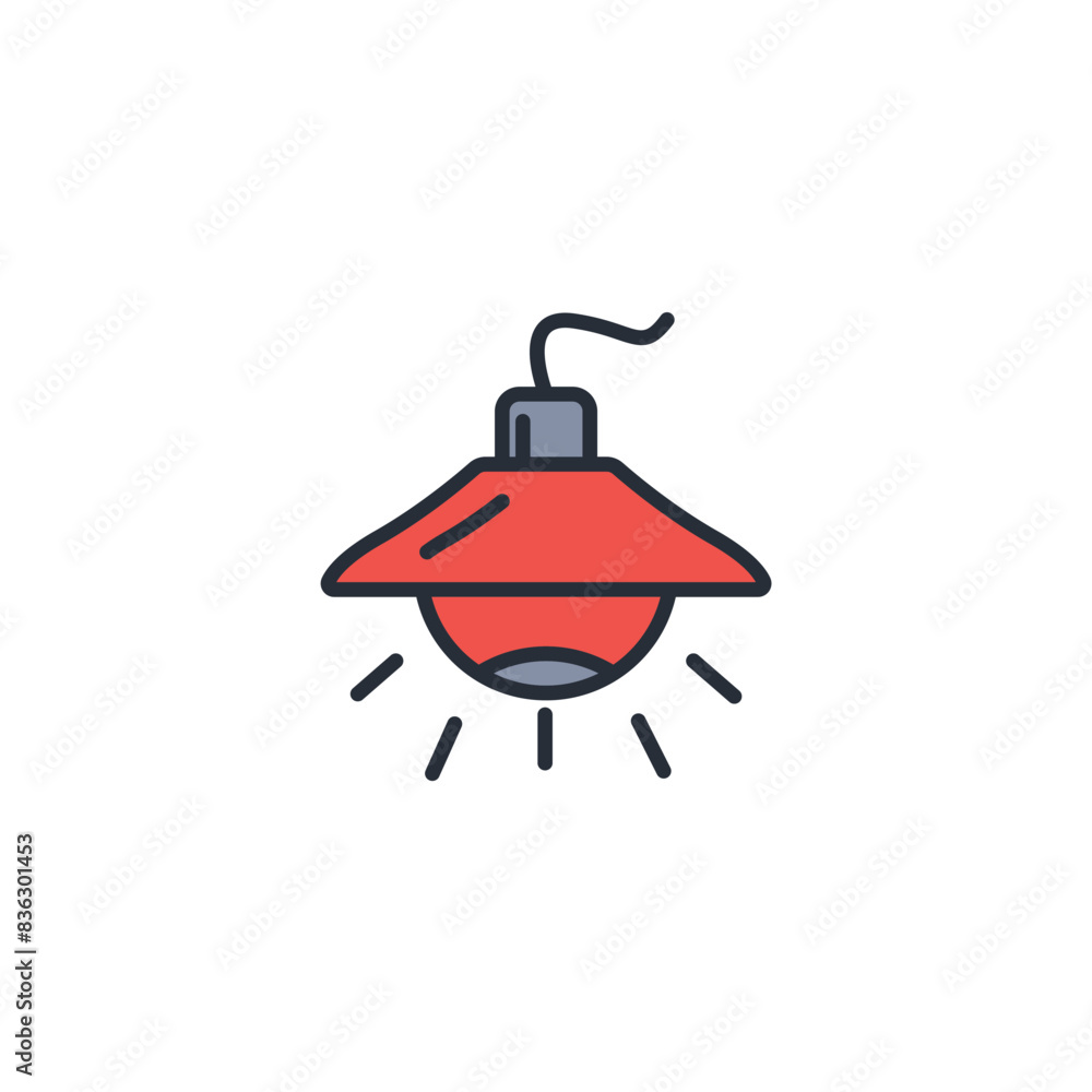 Poster lamp icon. vector.editable stroke.linear style sign for use web design,logo.symbol illustration.