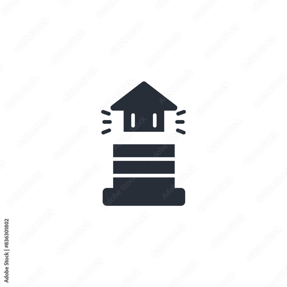 Poster lighthouse icon. vector.editable stroke.linear style sign for use web design,logo.symbol illustratio