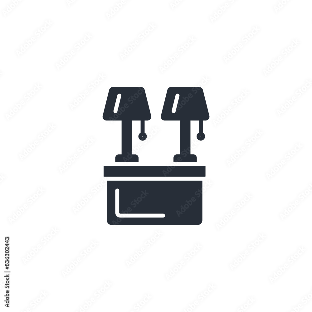 Poster table lamp icon. vector.editable stroke.linear style sign for use web design,logo.symbol illustratio