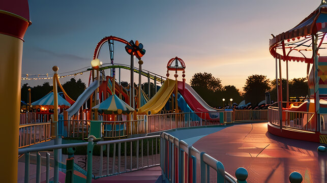 background with an amusement park theme