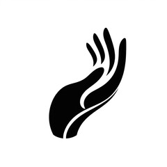 Minimalist logo hand silhouette on white background 