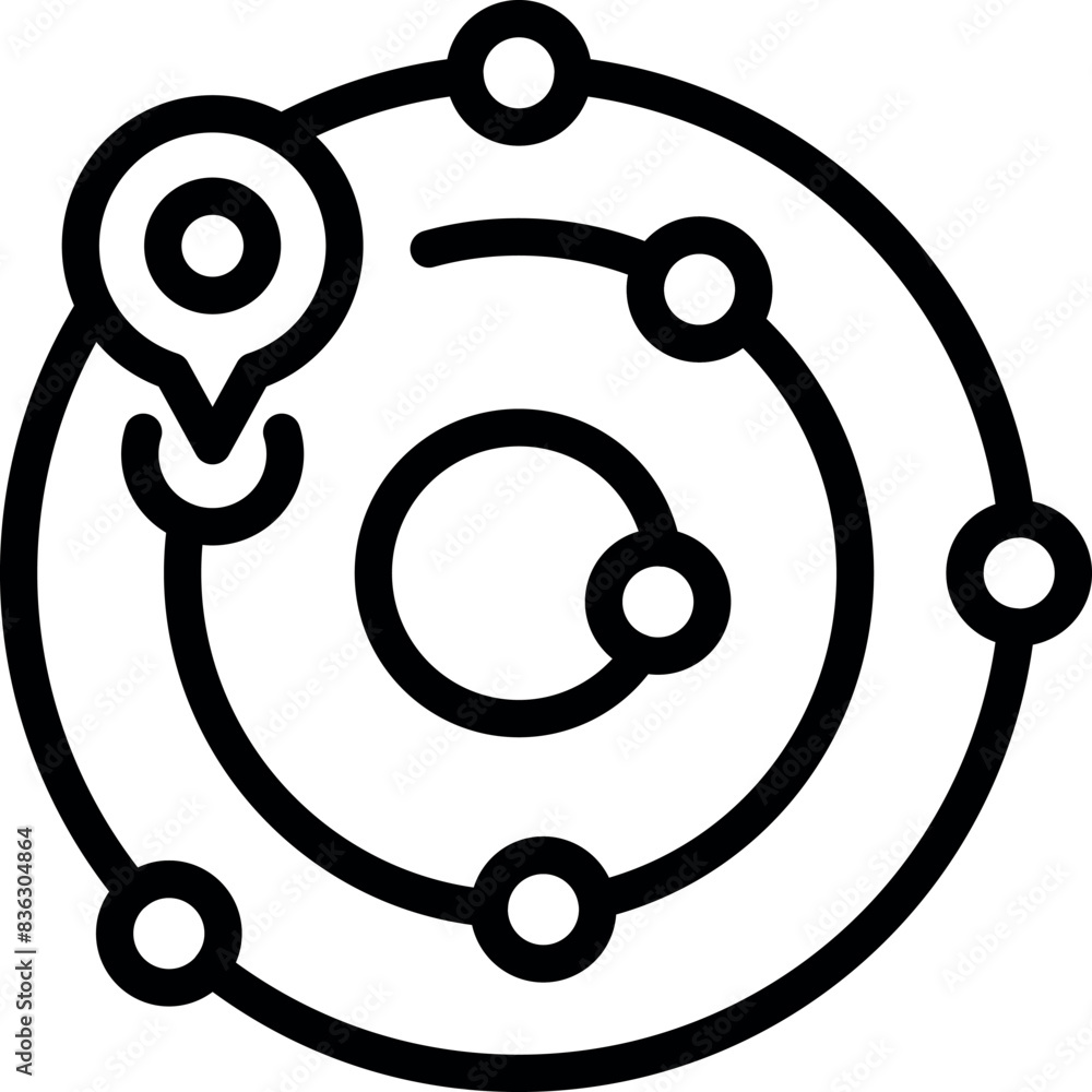 Poster modern abstract network connectivity icon with geometric minimalistic design and simple outline vect