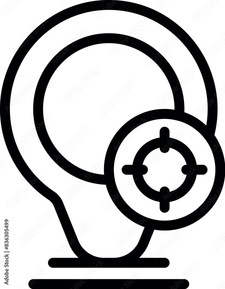 Poster minimalist abstract spiral target icon in black and white. vector design symbolizing aim. focus. and