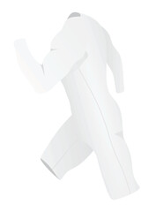 Long sleeve jumpsuit, side view, vector