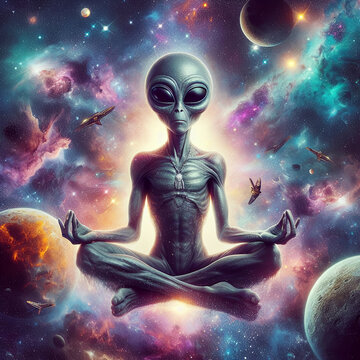 Extraterrestre meditando