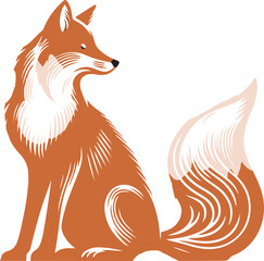  fox cartoon silhouette white background