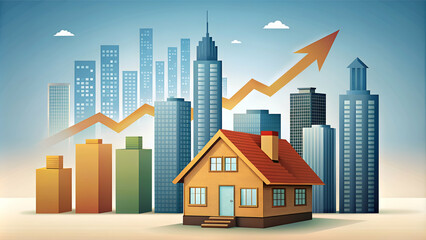 Obraz premium Rising Real Estate Prices Concept