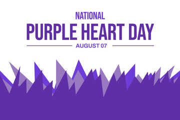 National Purple Heart Day wallpaper. Purple Heart backdrop. Purple Heart Day Poster, August 07. Important day