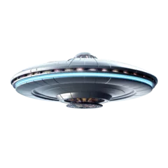 Unidentified flying object. UFO isolated on transparent