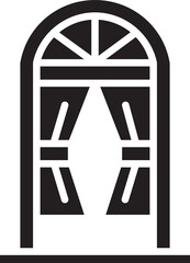 Window and Curtain Icon
