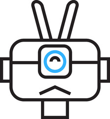 Robot Head Line Icon