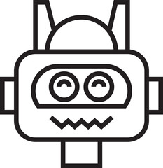 Robot Head Line Icon