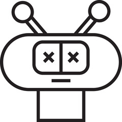 Robot Head Line Icon