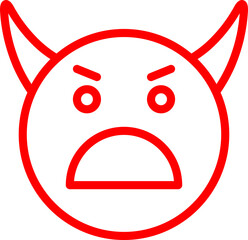 Angry Devil Line Emoticon