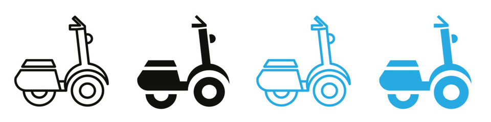 Scooter bike icon mark in filled style