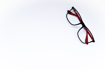 Glasses on white background. Education concept