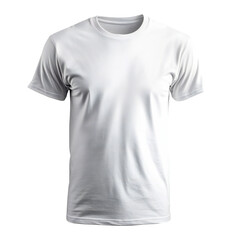 White male plain t-shirt on transparent background