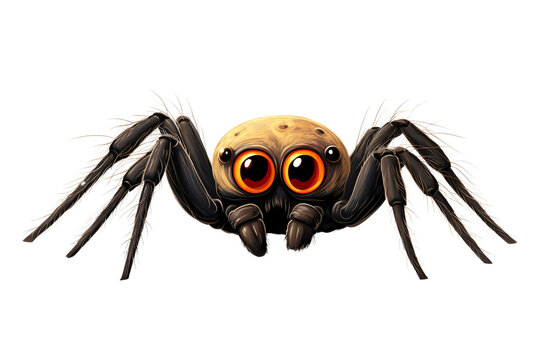 Cute cartoon spider mascot with big eyes