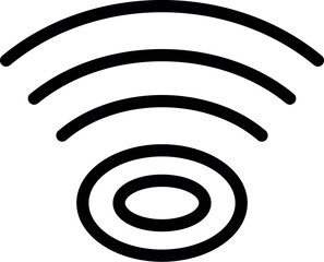 Simple high contrast illustration of a wifi signal icon on a white background