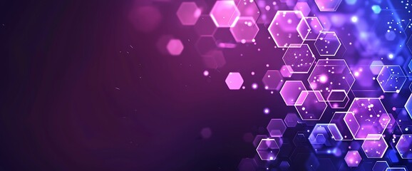 Abstract Blue and Purple hexagon pattern. Geometric abstract background with simple hexagonal elements. Medical, technology, or science design
