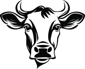 Cow head silhouette vector illustration