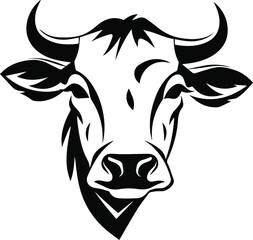 Cow head silhouette vector illustration