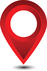 Vector glossy red realistic modern map pointer Map pointer 3d pin