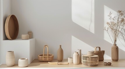 The image is a still life of various objects on a table against a white background. The objects are arranged in a haphazard manner.