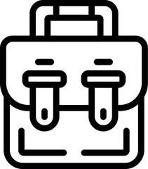 Simple line drawing illustration of a backpack, perfect for icons and educational materials