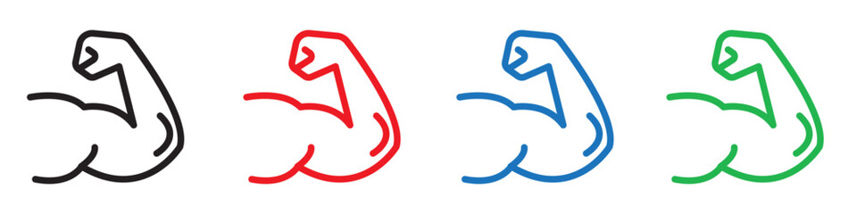 Strong hand icon line art vector