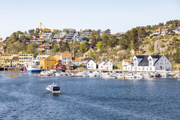 View from the coastal route Ms Nordkapp - Coastal town Kristiansund